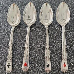 Tudor Plate Oneida Community 1937 Royal York 4 Bridge Set Teaspoons Rare